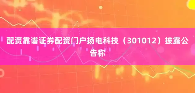 配资靠谱证券配资门户扬电科技（301012）披露公告称